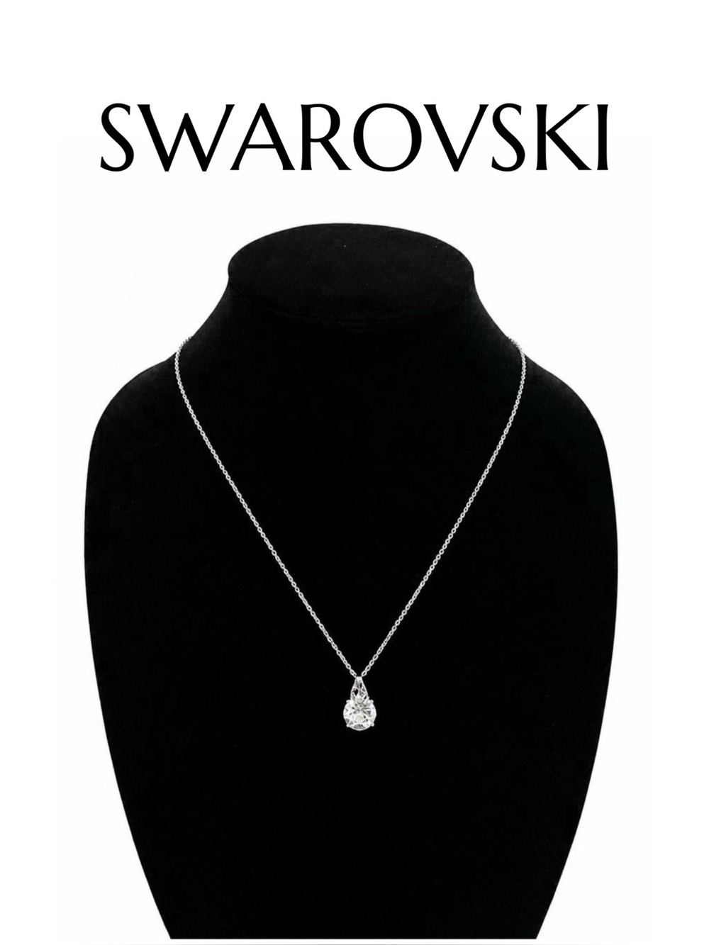 D’Joy Sterling Silver Necklace with Swarovski Crystal Pendant